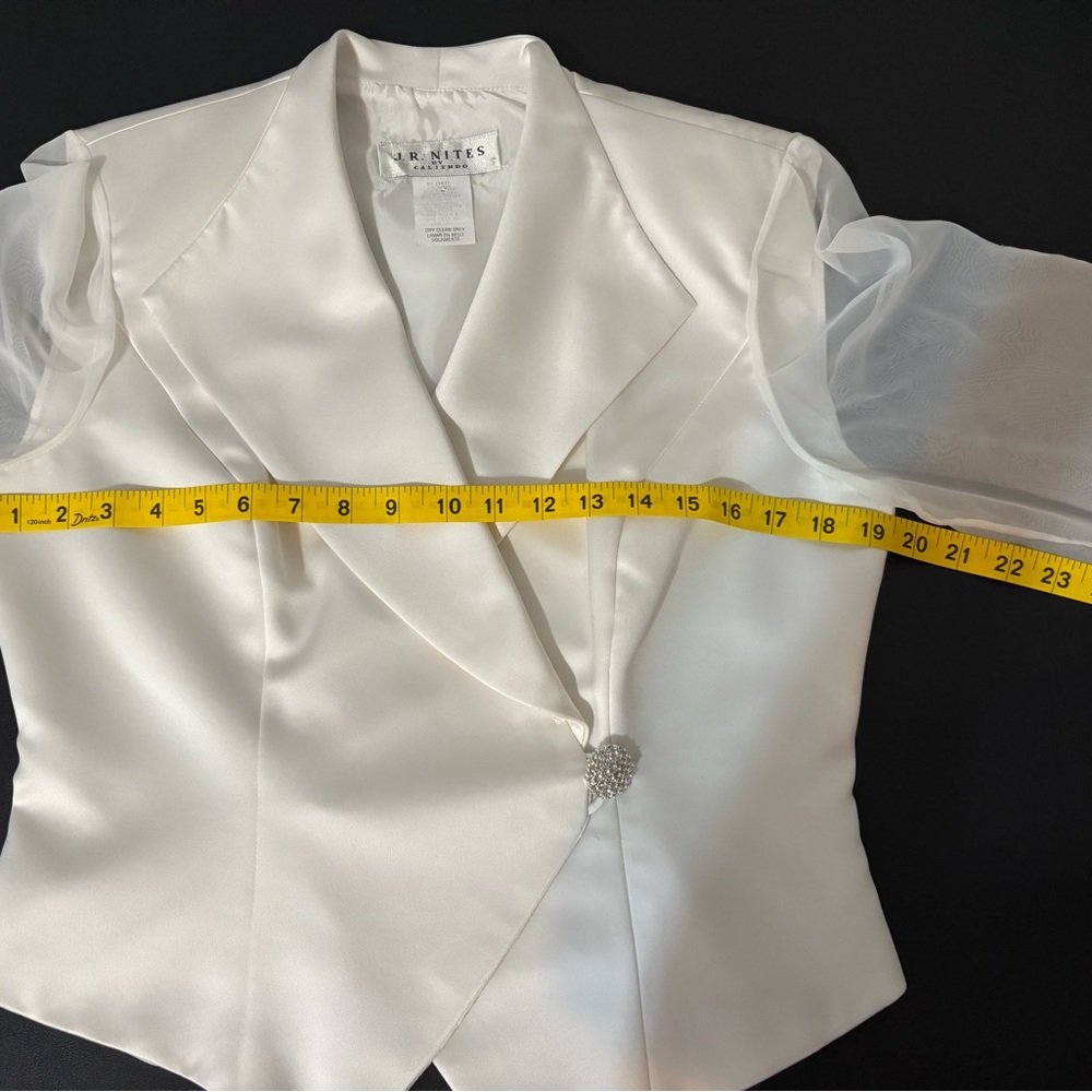 J.R.Nites by Caliendo tuxedo jacket/blouse white size 10 - Picture 8 of 13